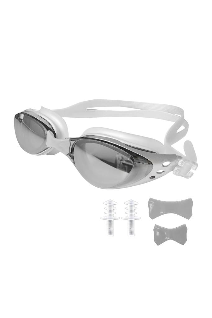 Shizukawill Swimming Goggles for Adults and Suitable for and Unisex for Men and UV Case Silver 1 Piece Kids, Pools, Gyms, Fitness, Beaches, Women,