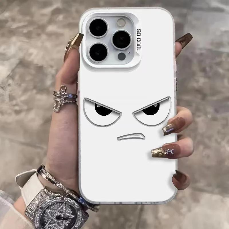 For Samsung A35 A55 5G Case Simple Smile Face Laser Phone Cover For Galaxy A S23 S24 Ultra A34 A15 A53 A52 A13 S22 S21 FE Funda