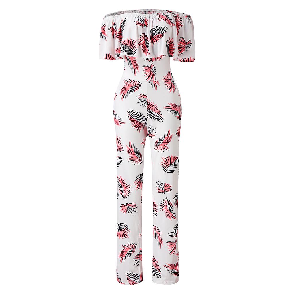 Женские повседневные модные цельные брюки с короткими рукавами и принтом