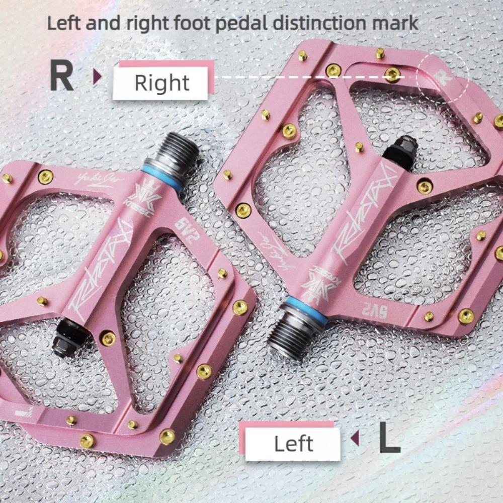 KRSEC MTB Pedals Aluminum Alloy Non-Slip Platform Pedals with DU Sealed Bearings for Mountain Road Bikes Bicycle Accessories