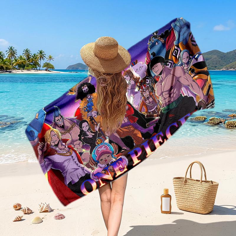 One Piece Printed Swim Towel, Portable Water Absorbent Towel for Beach Camping Daily Bathroom Use