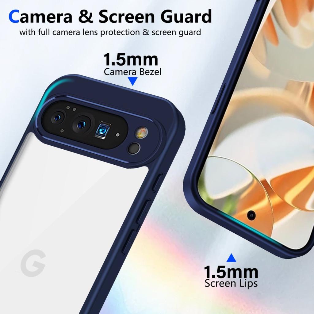 Прозрачный мягкий чехол для телефона Google Pixel 10 9 Pro XL 9A, противоударная защитная крышка, прозрачная жесткая акриловая задняя панель, Funda