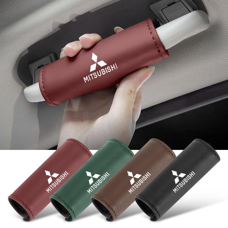 1Pcs PU Leather Roof Handle Anti-scratch Protector Case For Mitsubishi Ralliart Outlander Ex Attrage Xpander Mirage Pajero L200