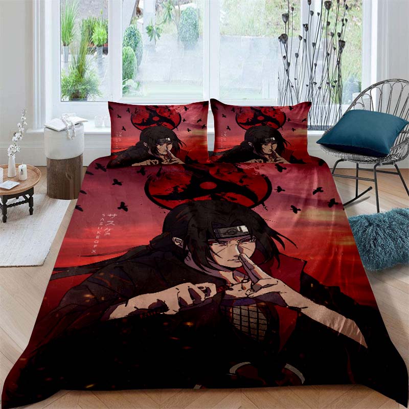 NARUTO Shonen Manga Print Bedding Set – Duvet Cover Set – Luxury Gift for Teens, Fits Double/Single Beds