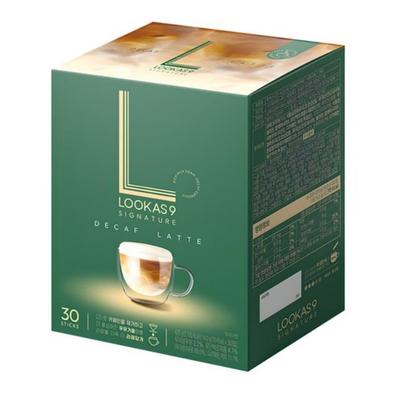 LUCAS NINE Signature Decaf Latte – 30 стиков | Корейский растворимый латте без кофеина | Сливочный и нежный