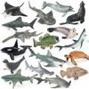 Ocean Wildlife Simulation Toy Set: Sea Turtle, Shark, Whale, Sea Lion, Tiger Shark, Manta Ray, Seal, Grouper.