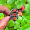 Natural Red Carnelian Gemstone 925 Sterling Silver Gift Ring Size 7.5 O6A31