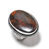 Natural Seame Agate Gemstone Handmade 925 Sterling Silver Ring Size 9 L7d59