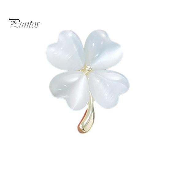 Брошь в виде клевера, украшение для воротника официальной одежды, брошь с растением, ювелирные изделия для одежды, гладкая реалистичная форма листа, антикоррозийная легкая булавка для одежды