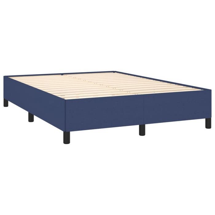 Maison Exclusive - Sommier à lattes de lit avec matelas Bleu 140x200 cm Tissu
