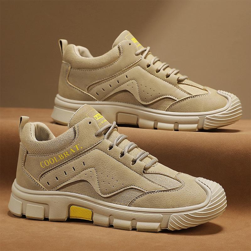 Модная мужская обувь 2024 осень рабочая обувь противоскользящая легкая устойчивая к запаху износостойкая удобная на шнуровке рабочая обувь для улицы