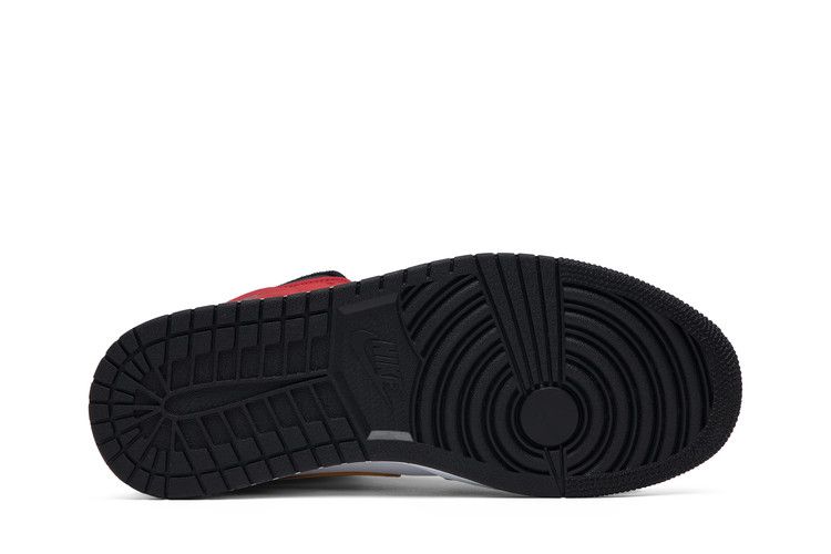 Men's Sneakers Jordan 1 Mid Bred Multi-Color White/University Red-Black-Turbo Green
