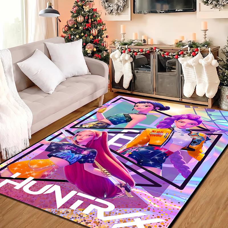 1PC KPop Demon Hunters Rug - home decoration Carpet For Living Room Bedroom Flooring Computer Chair Area Rug