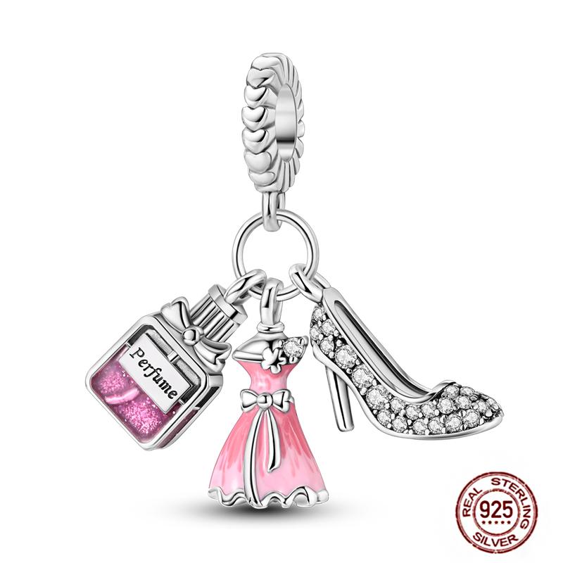 Ежедневные статьи Медные розовые парфюмерные шармы Камера Гантель Смарт-часы Бусины Подходят для оригинальных браслетов DIY Ювелирный подарок