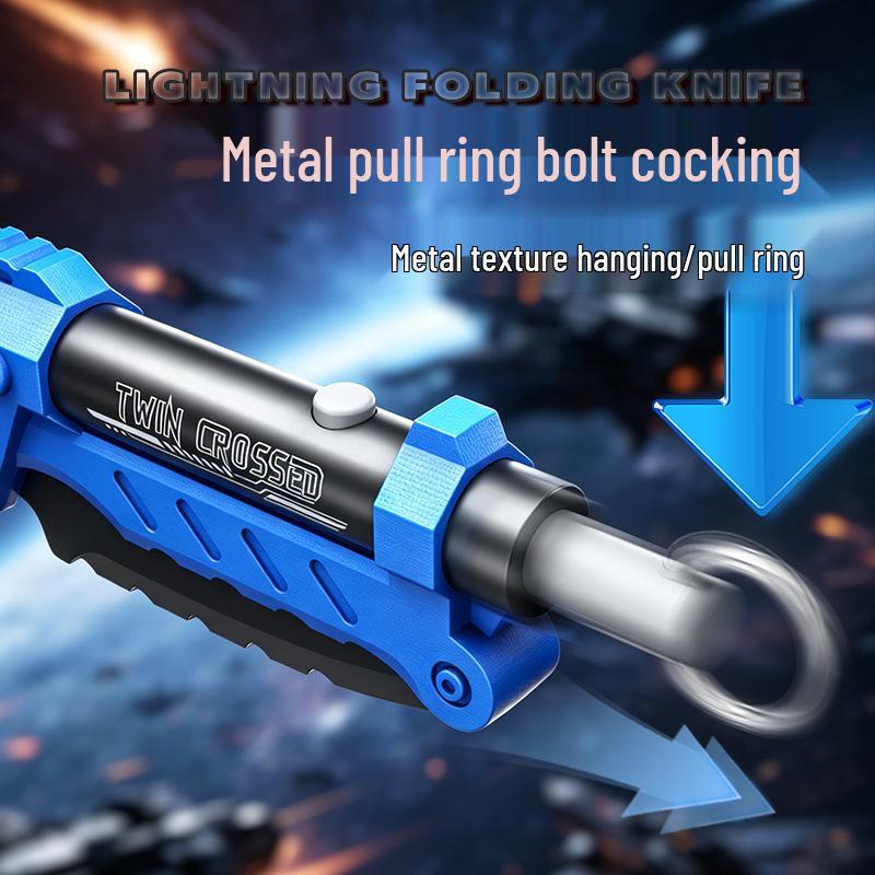 New Flash Folding Laser Sword Toy - Glowing, Double Form, Spring-Launch Feature for Kids