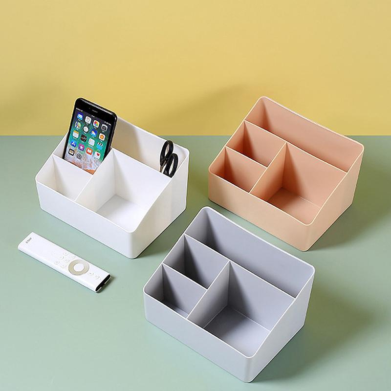 Простой маркер-кисть, цветной карандаш, настольный ящик для хранения канцелярских принадлежностей, многофункциональный держатель для хранения мелочей на три отделения