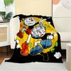 1pc Cuphead",Mugman",Art" Digital Print Flannel Blanket - Contemporary Style, Suitable for All Seasons, Perfect for Home, Travel, or Camping