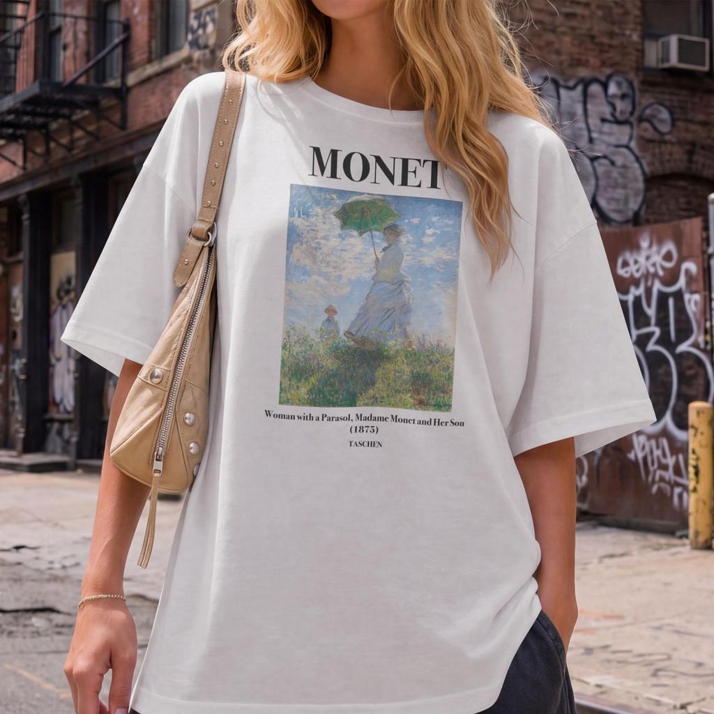 Monet Woman With a Parasol T Shirt, Claude Monet Art Tee, Impressionist Painting Shirt, Museum Art Gift