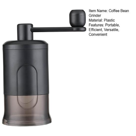 Manual Coffee Grinder Adjustable Smooth Grinding Coffee Mill with Clear Powder Container Portable Hand Crank Mill for Washing Coarse To Fine Grounds