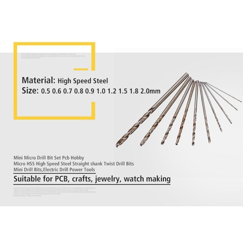 Micro Mini Hand Drill Bits Set Manual Pin Vise Woodworking for Model Resin Jewelry Hole Maker Puncher Craft Tools