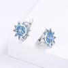 Модное кольцо для женщин, серьги в форме синего солнечного цветка, изысканные красивые серьги для вечеринки, свадебные украшения, эмаль ручной работы