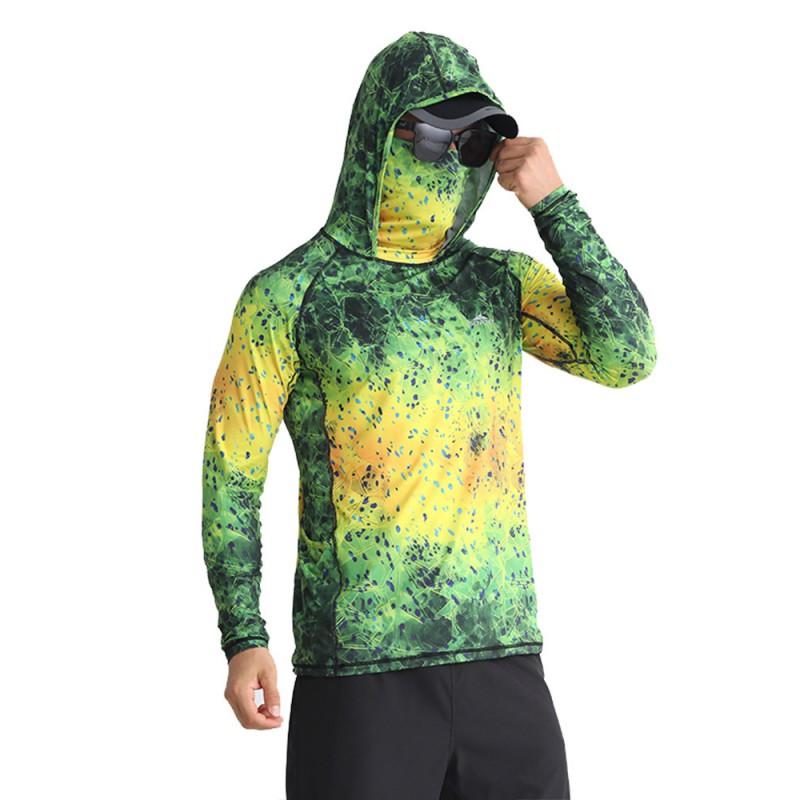 UV Protection Hooded Sun Jacket Fishing Hiking Running Breathable Quick Dry Loose Fit Outdoor Wear