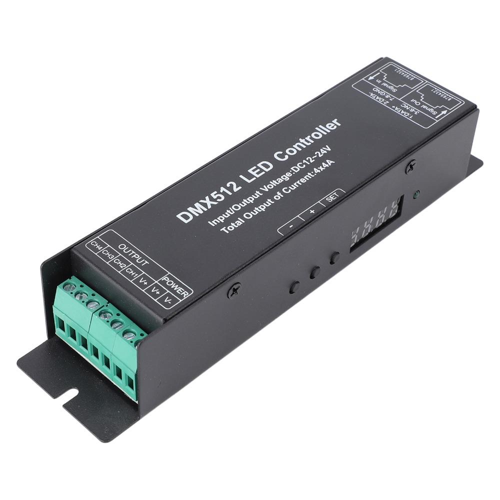 12V-24V DC DMX512 Decoder 16A DMX Dimmer Driver Durable RGBW LED Controller  Stage Lighting