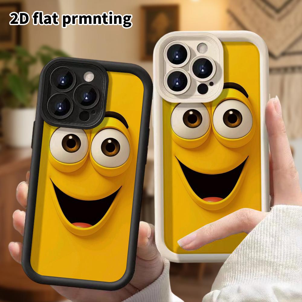 Чехол для телефона: 2D плоский дизайн, подходящий для защитного чехла iPhone 18 17 16 15 14 13 Pro, большое смеющееся лицо, идеальный рождественский и хэллоуинский подарок