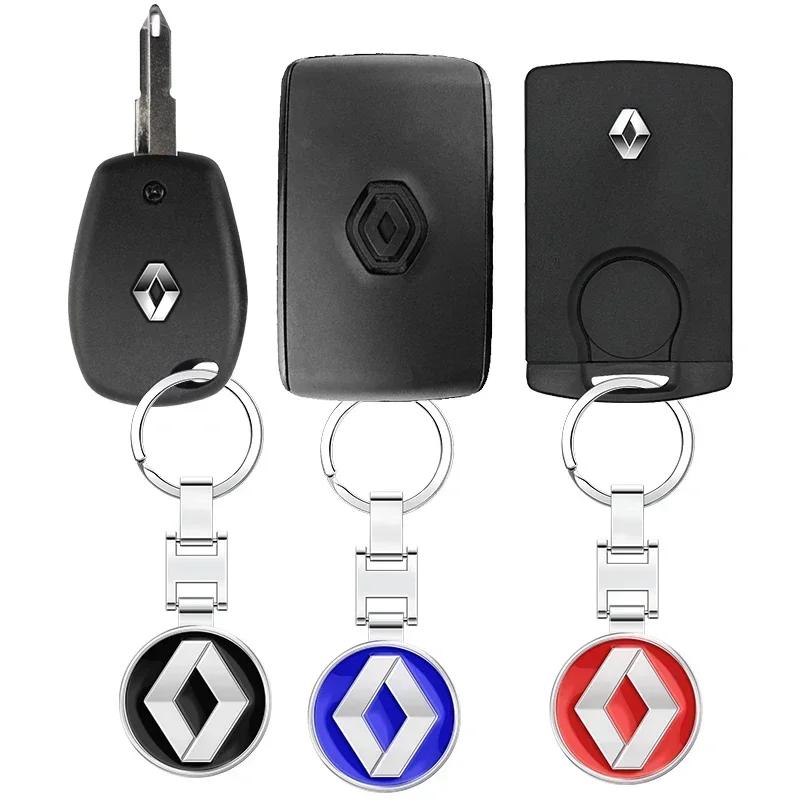 2026 Hot For Renault Interior Stickers 1pcs Metal Car Styling Steel Keychain Key Ring Auto Accessories For Renault RS Koleos Cap