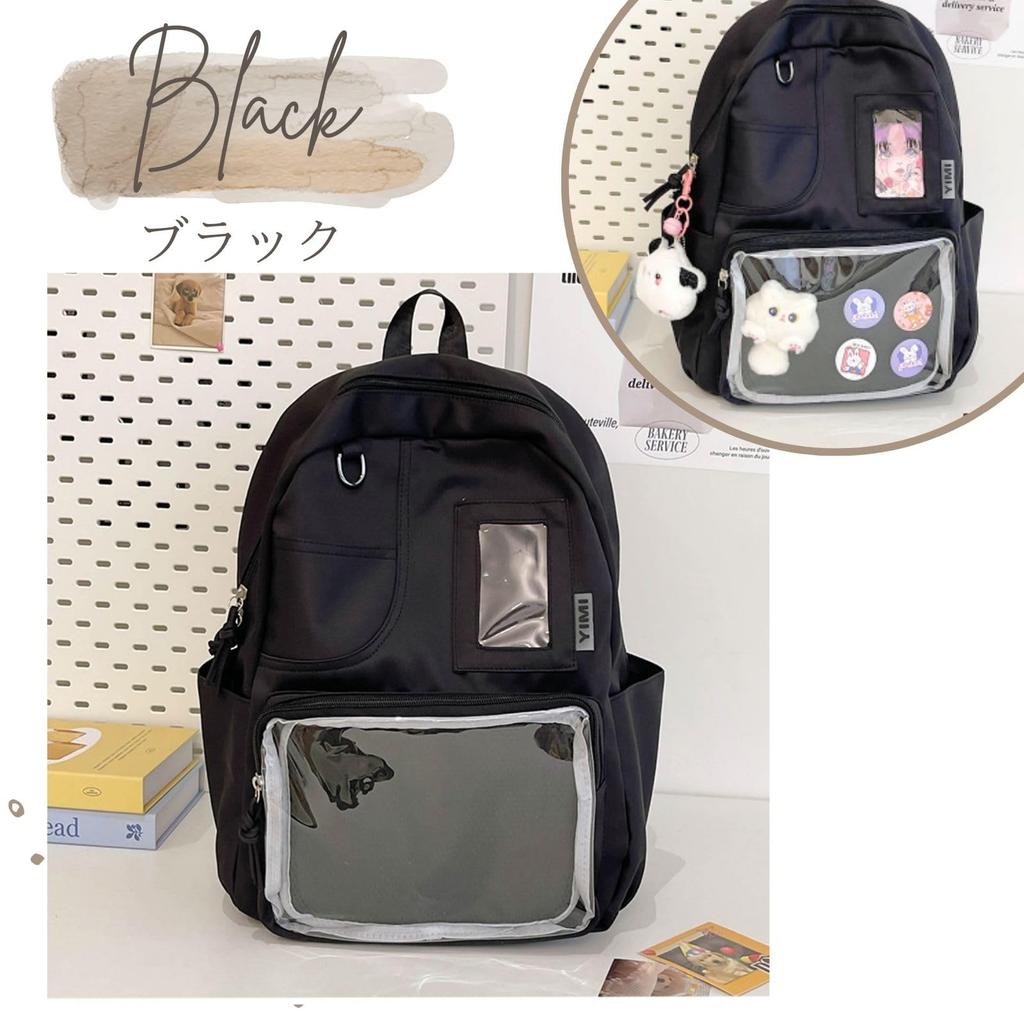 Харудзио Ита Бэг Большой А4 Легкий Идеально для Отаку Плюшевый Акриловый Повседневные Мероприятия Рюкзак, Вместимость, Размер, Черный, Коричневый, Розовый, Синий, Прозрачный, Мероприятия,