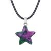 Natural stone star pendant, Xiuyu, blue patterned stone, pentagram necklace, jewelry