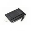 Lightweight Compact Purse Wallet Mini Leather Credit Card Holders Zipper Coin Pocket Bag for Women Men