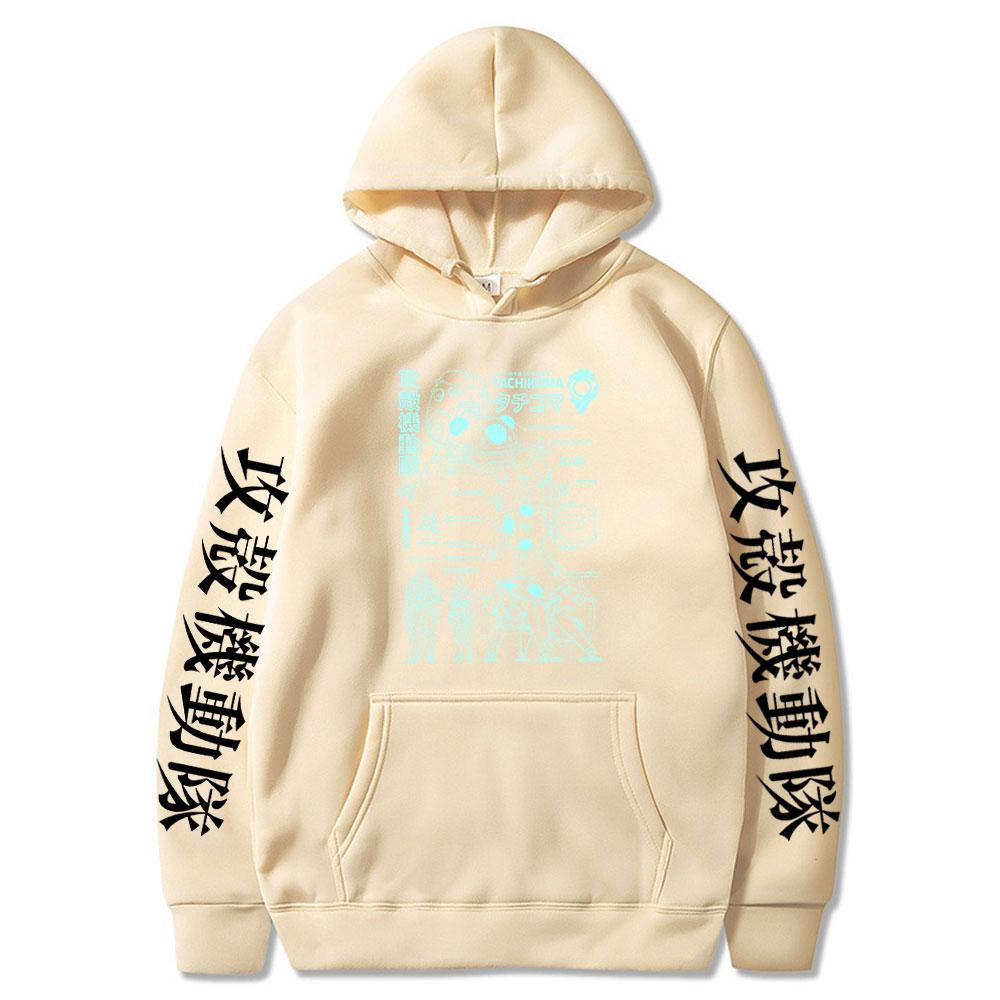 Japan Anime Ghost In The Shell Print Hooded Men Women Hoodies Sweatshirt Harajuku Kusanagi Motoko Casual Oversized Streetwear