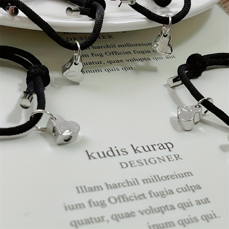 4 шт./компл. мужской браслет Lucky Clover из сплава для хороших друзей, семьи, комбинация 4 магнитов в форме сердца, креативный плетущий браслет в подарок 20 г