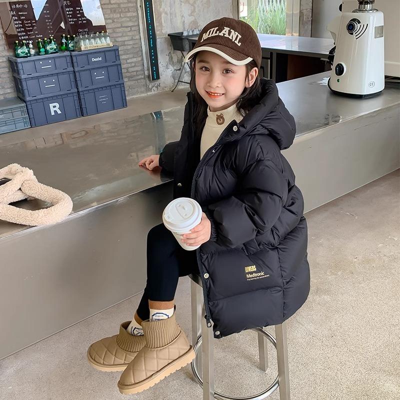 Girls Clothing Winter Warm Down Cotton Jackets Children Parka Faux Fur Collar Coat Girl Thicken Overalls Hooded Kids Clothes