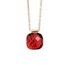 Necklace - LOVA LOLA VAN DER KEEN - LINEA MODA - Genuine Red Crystal - 925 Silver - Rose Gold