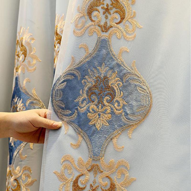 Шторы двухслойные вышитые шторы для спальни, дома, затемняющие шторы для гостиной с карнизом из пряжи
