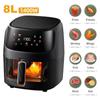1400W 8L Air Fryer Without Oil Household Programmable Smart LED Touch AirFryer Thermal Cycle Oven Cooker French Fries Chicken