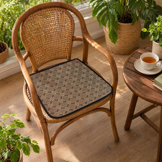 Rattan Seat Cushion, Non-slip Chair Cushion, Cooling Seat Pad, Comfortable Rattan Chair Pad for Home Office Dinning Chair