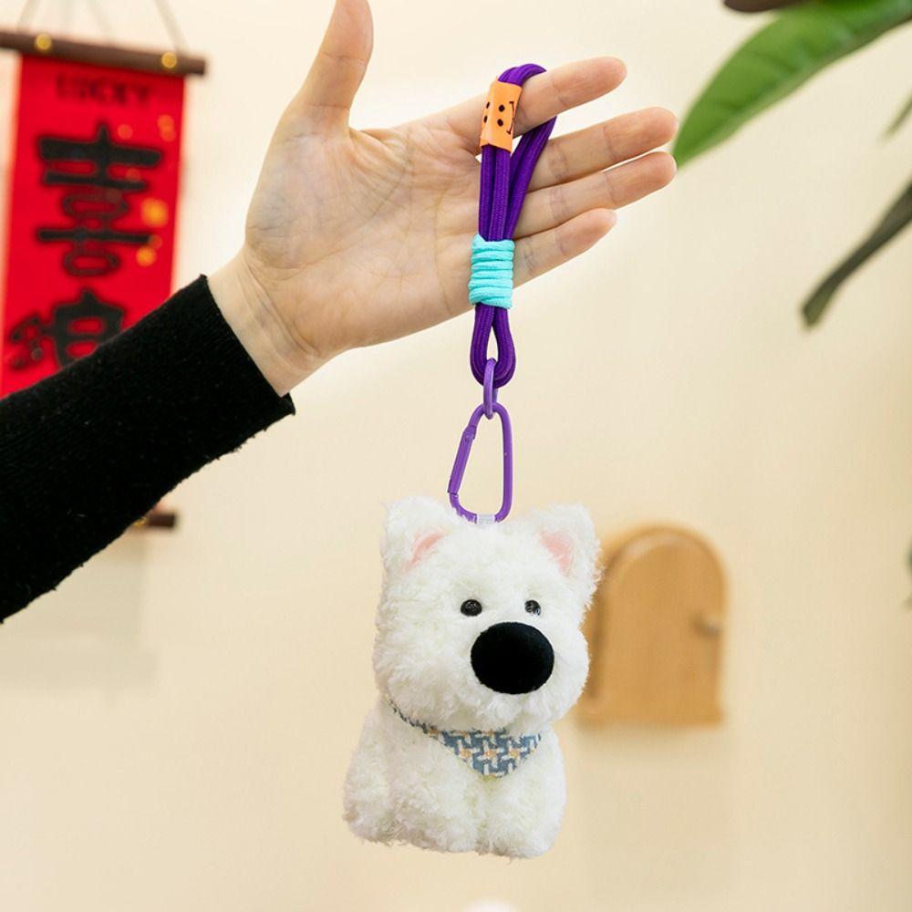 Anti-lost West Highland Doll Plush Hanging Pendant Creative West Highland Bag Pendant  Gift