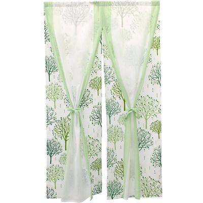 SunnyDayFabric Норэн Пудрово-зеленый, ширина 85 см x длина 150 см, двухслойная штора, лента, прибл.. (ncbp-13658)