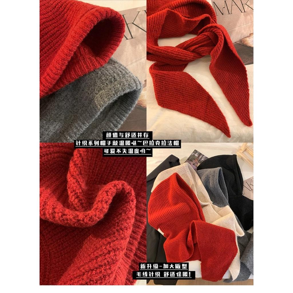 Женская теплая вязаная шапка-шарф Red Hat на осень/зиму, цельная шапка с капюшоном на шею, вязаная шапка, зима