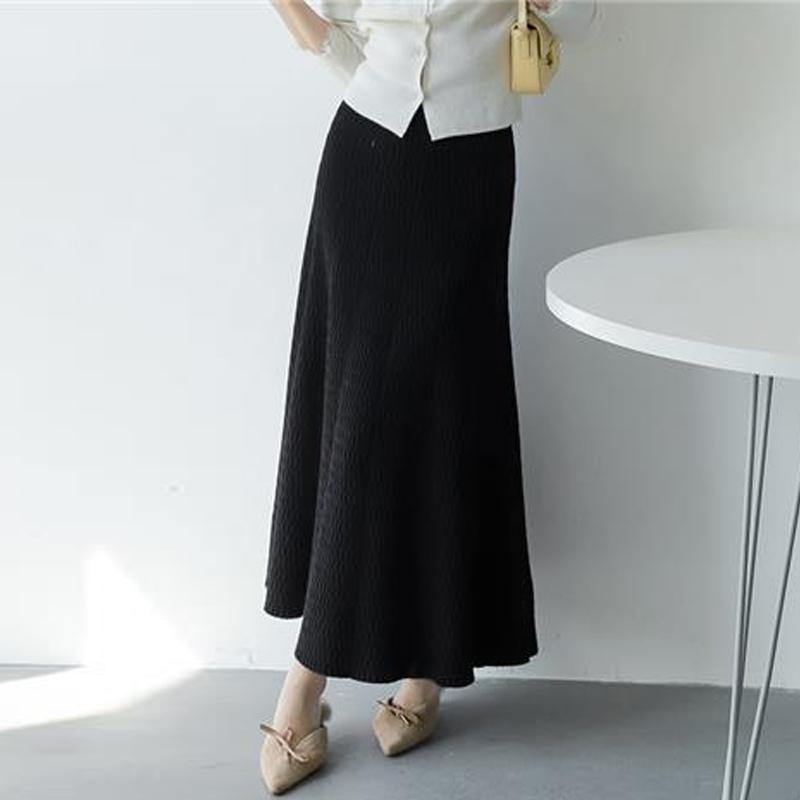 Женские узкие трикотажные юбки, элегантные длинные юбки-макси А-силуэта, корейская мода, повседневная юбка-миди Faldas