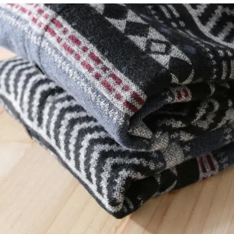 Осенне-зимняя мужская рубашка уличная этническая полосатая рубашка с принтом мужская повседневная рубашка с длинным рукавом утолщенная матовая рубашка винтажные свободные рубашки