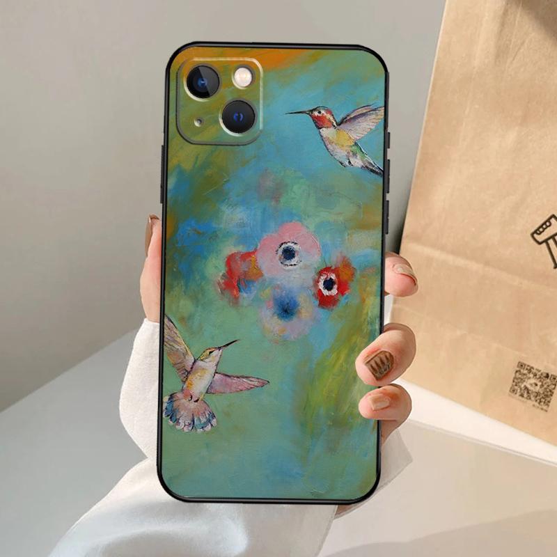 Чехол для телефона с колибри для iPhone 17 Air 16 15 14 13 12 11 Pro Max 12 13 mini 15 16 Plus 16e Чехол Coque