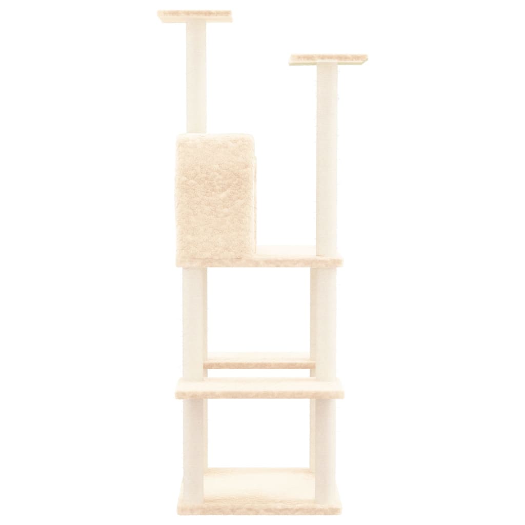 Scratching Post with Sisal Scratching Posts Cream 144.5 cm