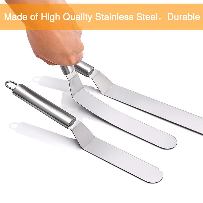 Baking Acssories Stainless Steel Cake Spatula Butter Cream Icing Frosting Knife Smoother Kitchen Pastry Cake Decoration Tools