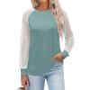 Women's  Long Sleeve  T Shirts Round Neck Lace Tops  Casual Blouses Trendy  Fashion Top