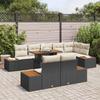 Garden Sofa Set with Storage 9 pcs Black Poly Rattan