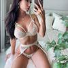 Women's Bra and Panty Set Sexy Bra Erotic Lingerie Transparent Lace Hot Erotic Lingerie Thong Garter Belt 3 Piece Set